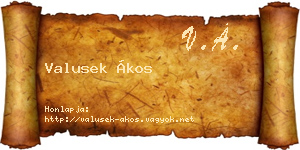 Valusek Ákos névjegykártya
