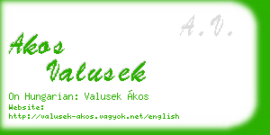 akos valusek business card
